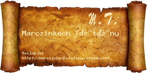 Marczinkech Tétény névjegykártya
